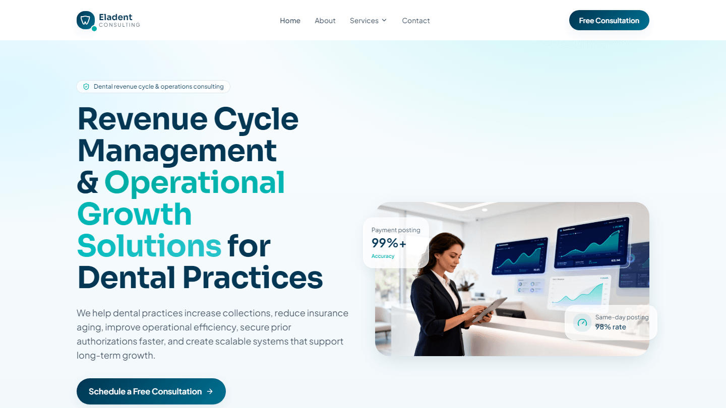 Eladent Consulting website preview