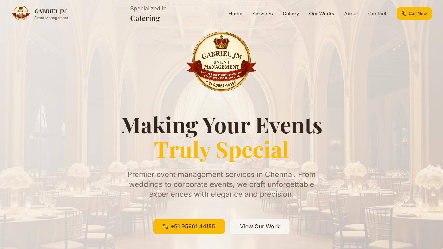 Gabriel JM Events website preview